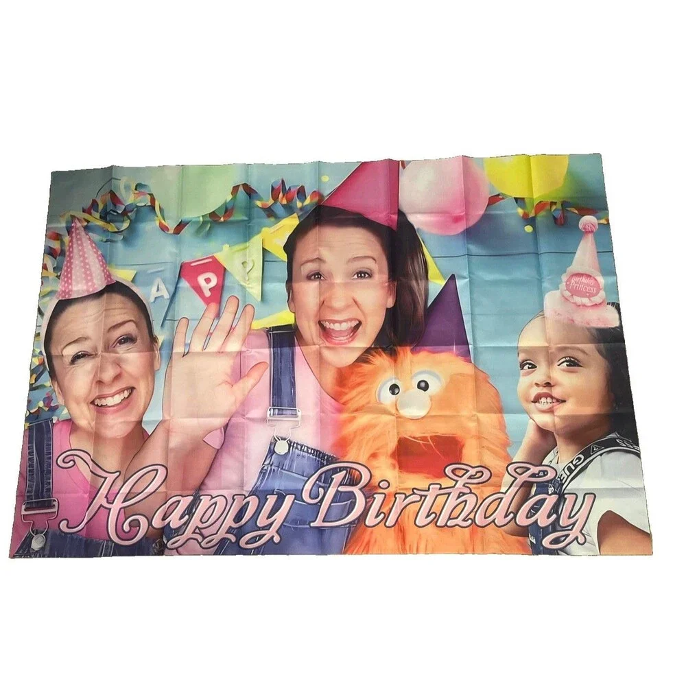 Miss Rachel Happy Birthday Party Backdrop Banner 5x3ft Polyester NWOT